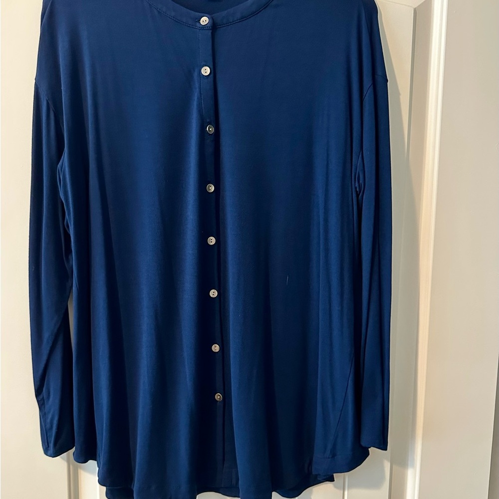 J. Jill Deep Blue Button-Down Shirt